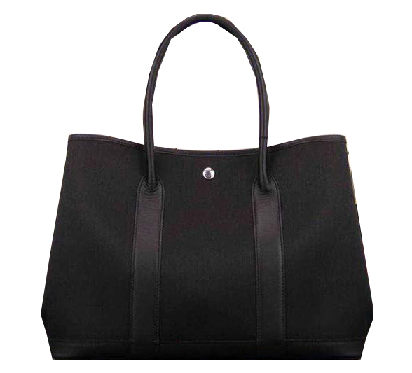 Hermes Garden Party 36cm 30cm Tote Bag Canvas Black