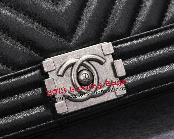 Boy Chanel Flap Shoulder Bag Herringbone Stitching CHA6817 Black Boy Chanel Flap Shoulder Bag Herringbone Stitching CHA6817 Black