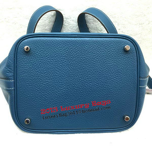 Hermes Picotin Lock 22cm Bags Litchi Leather HPL1048 Blue Hermes Picotin Lock 22cm Bags Litchi Leather HPL1048 Blue