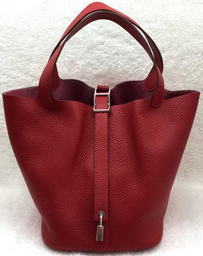 Hermes Picotin Lock 22cm Bags Litchi Leather HPL1048 Red