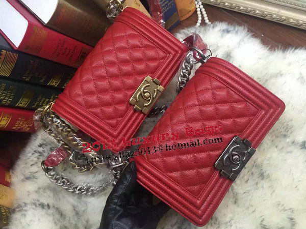 Boy Chanel Flap Shoulder Bag Cannage Pattern A67085 Red Boy Chanel Flap Shoulder Bag Cannage Pattern A67085 Red
