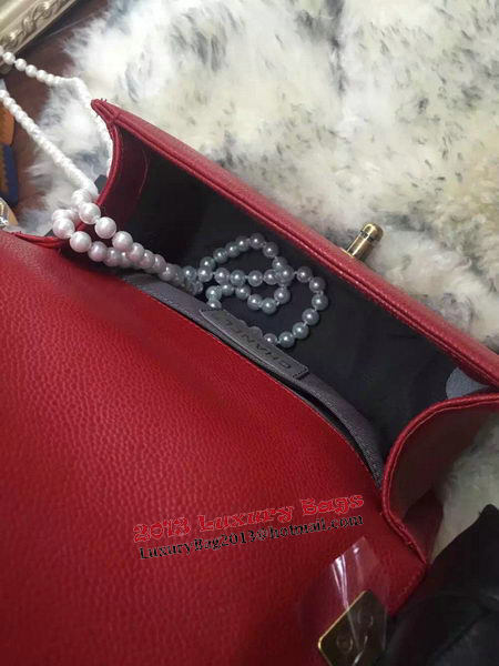 Boy Chanel Flap Shoulder Bag Cannage Pattern A67085 Red Boy Chanel Flap Shoulder Bag Cannage Pattern A67085 Red