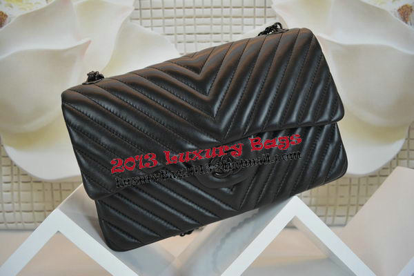 Boy Chanel Flap Bag Sheepskin Chevron Quilting A64306 Black Boy Chanel Flap Bag Sheepskin Chevron Quilting A64306 Black