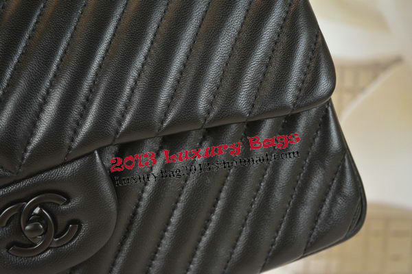 Boy Chanel Flap Bag Sheepskin Chevron Quilting A64306 Black Boy Chanel Flap Bag Sheepskin Chevron Quilting A64306 Black