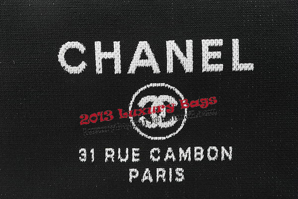 Chanel Large Canvas Tote Shopping Bag A67002 Black Chanel Large Canvas Tote Shopping Bag A67002 Black