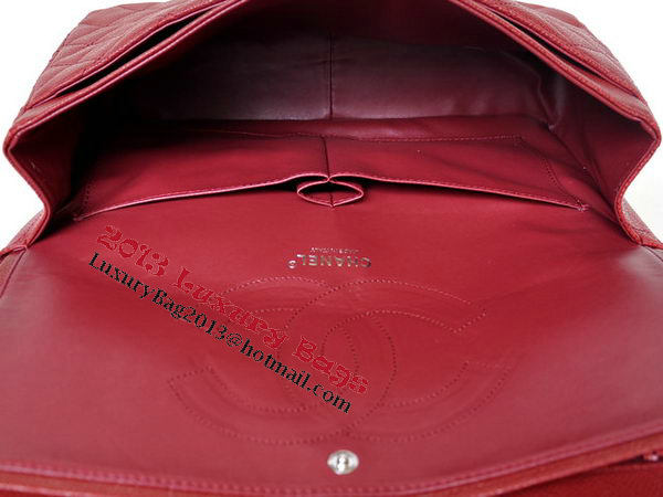 Chanel Maxi Quilted Classic Flap Bag Burgundy Cannage Patterns A58601 Silver