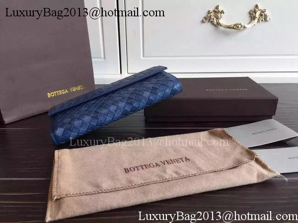 Bottega Veneta Intrecciato Nappa Tri-Flod Wallet BV150507 Blue Bottega Veneta Intrecciato Nappa Tri-Flod Wallet BV150507 Blue