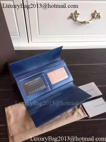 Bottega Veneta Intrecciato Nappa Tri-Flod Wallet BV150507 Blue Bottega Veneta Intrecciato Nappa Tri-Flod Wallet BV150507 Blue