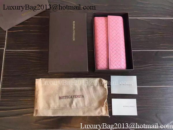 Bottega Veneta Intrecciato Nappa Tri-Flod Wallet BV150507 Pink Bottega Veneta Intrecciato Nappa Tri-Flod Wallet BV150507 Pink