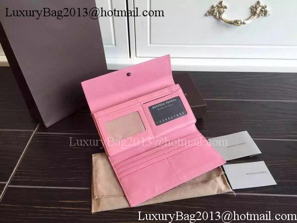Bottega Veneta Intrecciato Nappa Tri-Flod Wallet BV150507 Pink Bottega Veneta Intrecciato Nappa Tri-Flod Wallet BV150507 Pink