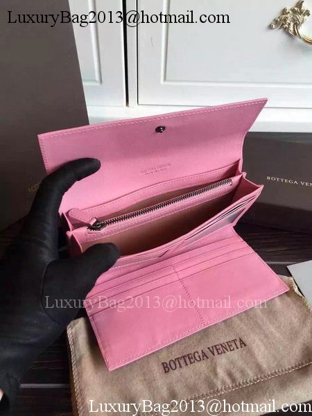 Bottega Veneta Intrecciato Nappa Tri-Flod Wallet BV150507 Pink Bottega Veneta Intrecciato Nappa Tri-Flod Wallet BV150507 Pink