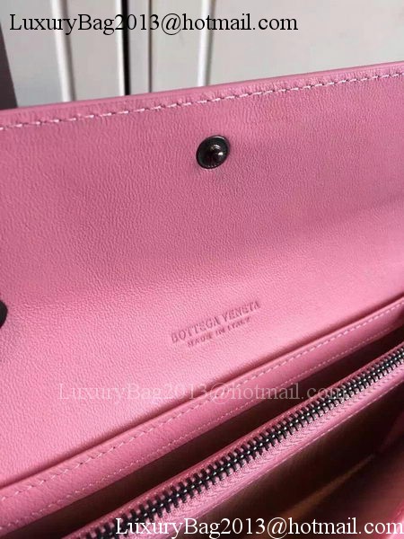 Bottega Veneta Intrecciato Nappa Tri-Flod Wallet BV150507 Pink Bottega Veneta Intrecciato Nappa Tri-Flod Wallet BV150507 Pink