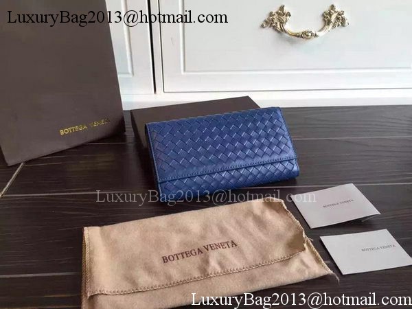 Bottega Veneta Intrecciato Nappa Tri-Flod Wallet BV150507 RoyalBlue Bottega Veneta Intrecciato Nappa Tri-Flod Wallet BV150507 RoyalBlue
