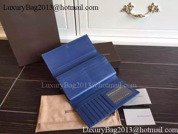 Bottega Veneta Intrecciato Nappa Tri-Flod Wallet BV150507 RoyalBlue Bottega Veneta Intrecciato Nappa Tri-Flod Wallet BV150507 RoyalBlue