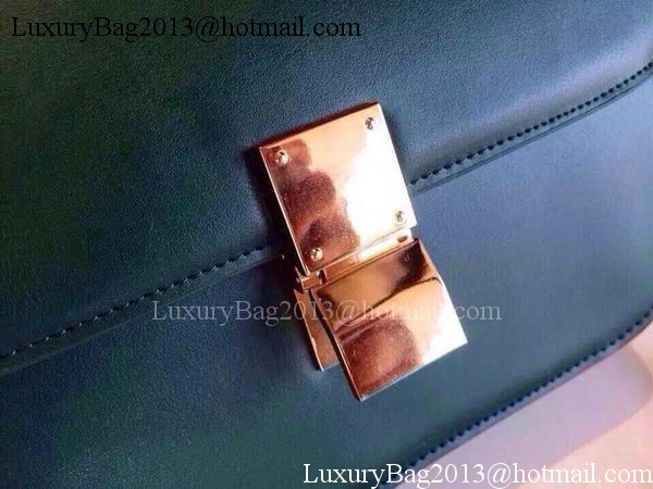 Celine Classic Box Flap Bag Calfskin Leather C2263 Green Celine Classic Box Flap Bag Calfskin Leather C2263 Green