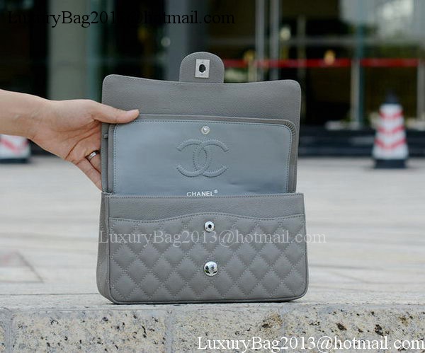 Chanel 2.55 Series Flap Bag Grey Cannage Pattern A1112 Silver Chanel 2.55 Series Flap Bag Grey Cannage Pattern A1112 Silver