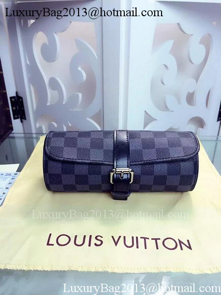 Louis Vuitton Damier Graphite Canvas 3 WATCH CASE N41137 Louis Vuitton Damier Graphite Canvas 3 WATCH CASE N41137
