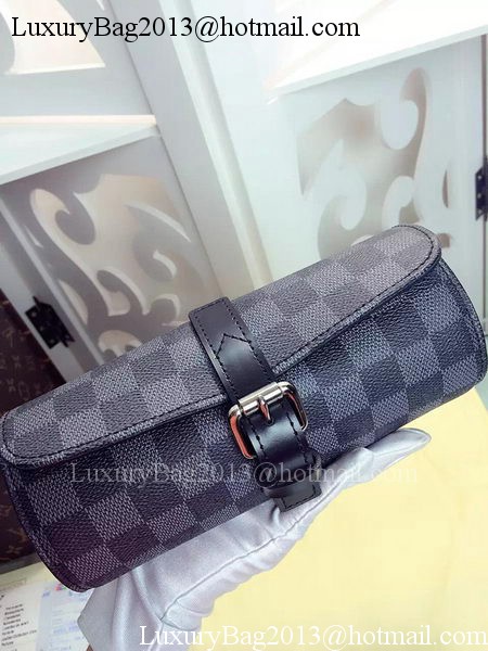 Louis Vuitton Damier Graphite Canvas 3 WATCH CASE N41137 Louis Vuitton Damier Graphite Canvas 3 WATCH CASE N41137