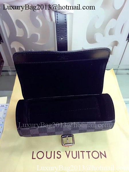 Louis Vuitton Damier Graphite Canvas 3 WATCH CASE N41137 Louis Vuitton Damier Graphite Canvas 3 WATCH CASE N41137