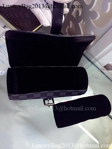 Louis Vuitton Damier Graphite Canvas 3 WATCH CASE N41137 Louis Vuitton Damier Graphite Canvas 3 WATCH CASE N41137