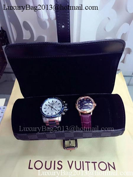 Louis Vuitton Damier Graphite Canvas 3 WATCH CASE N41137 Louis Vuitton Damier Graphite Canvas 3 WATCH CASE N41137