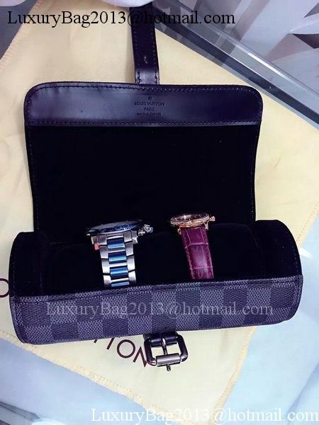 Louis Vuitton Damier Graphite Canvas 3 WATCH CASE N41137 Louis Vuitton Damier Graphite Canvas 3 WATCH CASE N41137