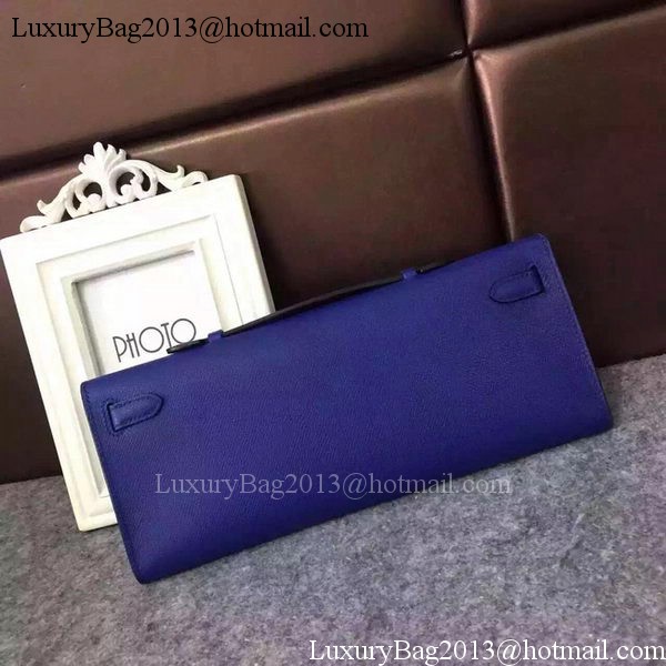 Hermes Kelly 31cm Clutch Epsom Leather KL31 Blue Hermes Kelly 31cm Clutch Epsom Leather KL31 Blue