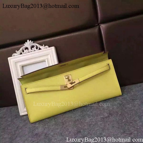 Hermes Kelly 31cm Clutch Epsom Leather KL31 Yellow Hermes Kelly 31cm Clutch Epsom Leather KL31 Yellow