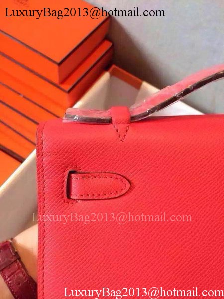 Hermes MINI Kelly 22cm Tote Bag Calfskin Leather K22 Red Hermes MINI Kelly 22cm Tote Bag Calfskin Leather K22 Red