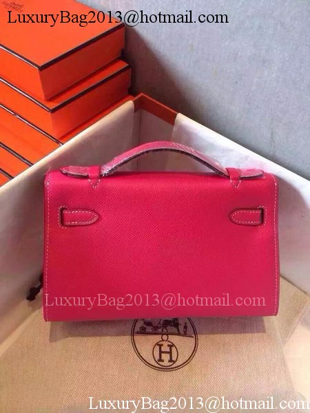 Hermes MINI Kelly 22cm Tote Bag Calfskin Leather K22 Rose