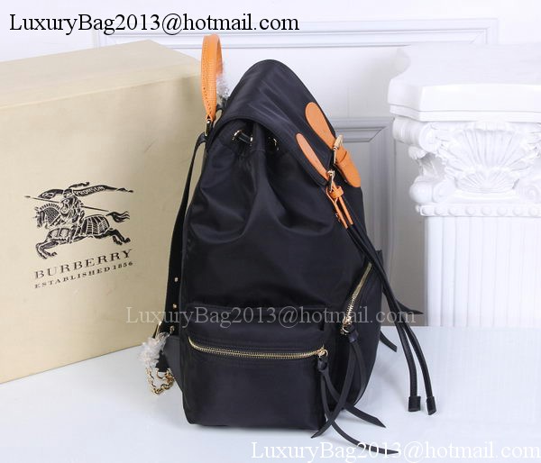 Burberry Large Backpack Fabric BU41048 Black&Orange Burberry Large Backpack Fabric BU41048 Black&Orange