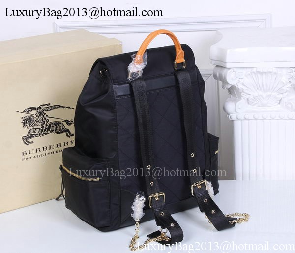 Burberry Large Backpack Fabric BU41048 Black&Orange Burberry Large Backpack Fabric BU41048 Black&Orange