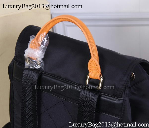 Burberry Large Backpack Fabric BU41048 Black&Orange Burberry Large Backpack Fabric BU41048 Black&Orange
