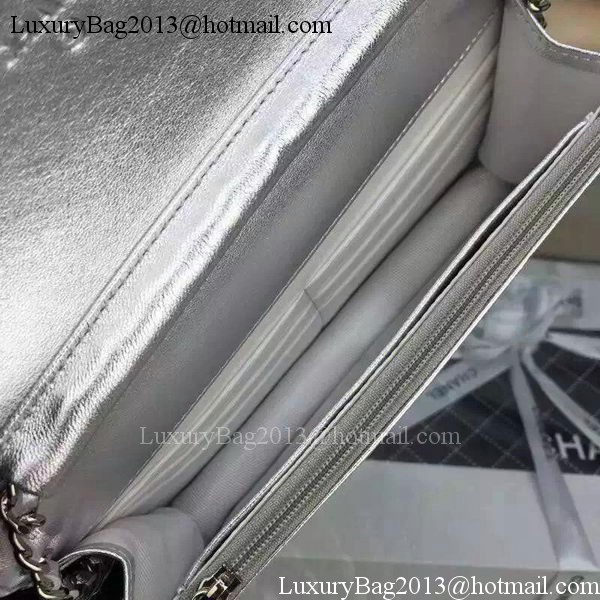 Chanel mini Flap Bag Silver Cannage Pattern A8373 Silver Chanel mini Flap Bag Silver Cannage Pattern A8373 Silver