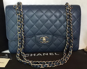 Chanel Jumbo Double Flaps Bag Blue Cannage Pattern A36097 Silver Chanel Jumbo Double Flaps Bag Blue Cannage Pattern A36097 Silver