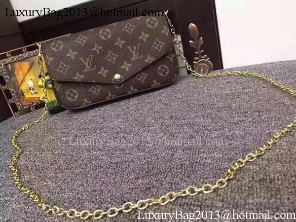 Louis Vuitton Monogram Canvas Felicie Chain Wallet M61276 Rose
