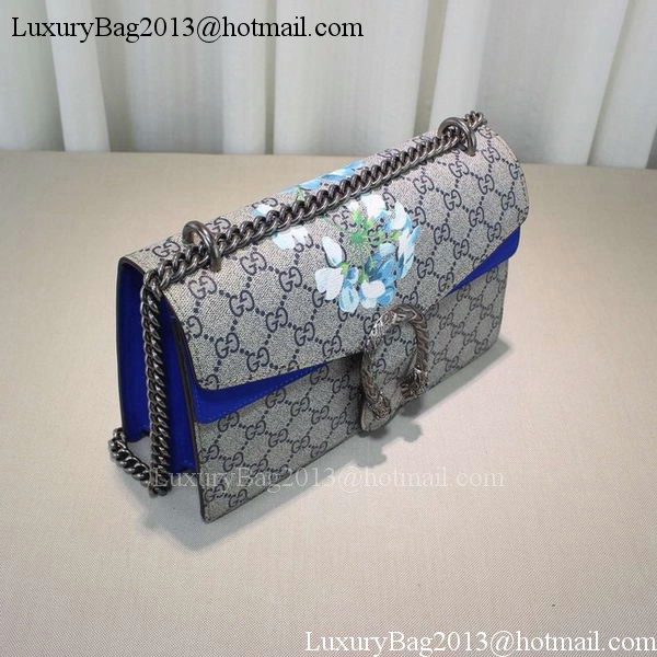 Gucci 400249 Blue Dionysus GG Supreme Canvas Shoulder Bag Gucci 400249 Blue Dionysus GG Supreme Canvas Shoulder Bag