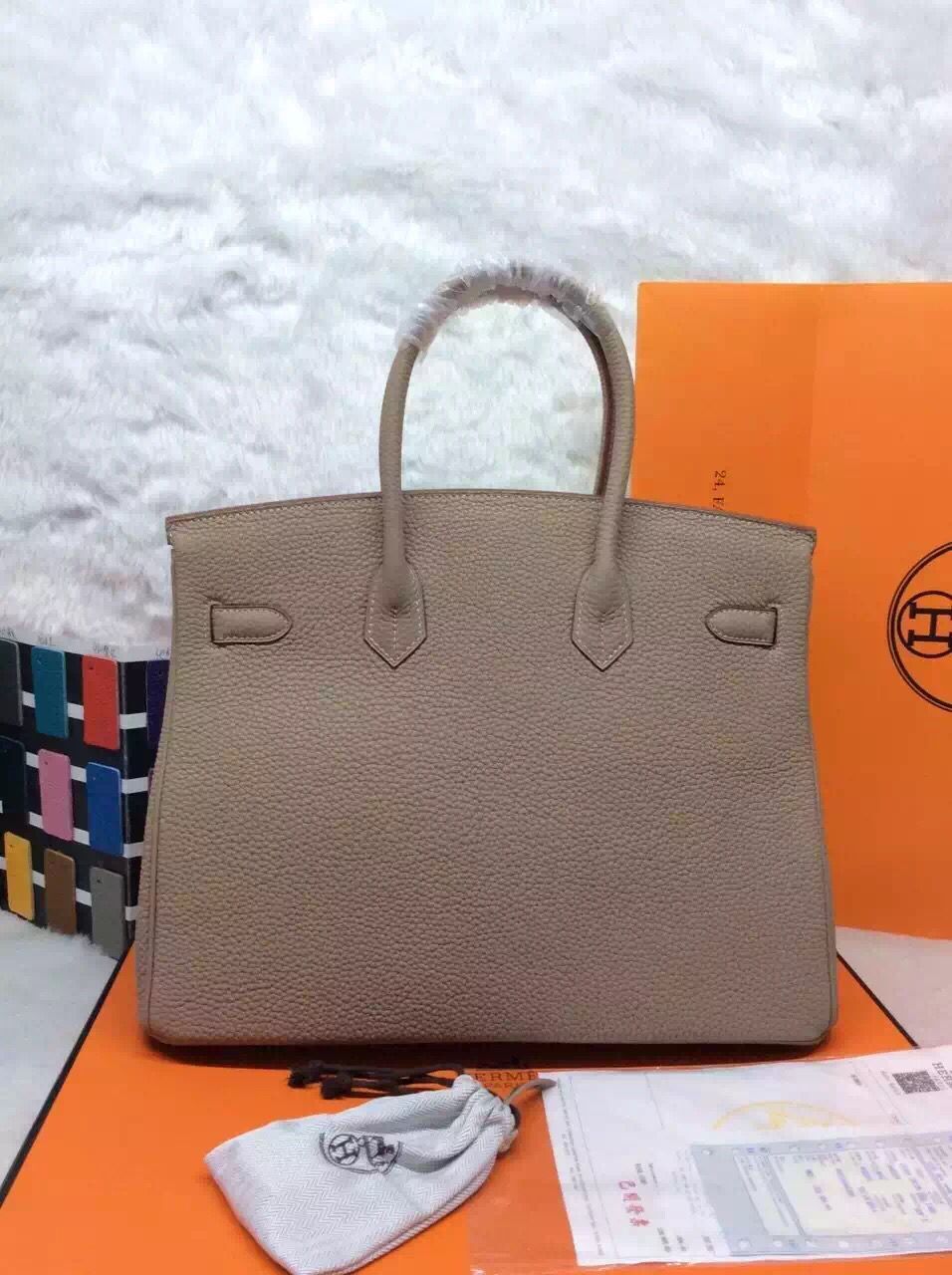 Hermes Birkin 35CM 30CM Tote Bag Grainy Leather H35H30 Grey Hermes Birkin 35CM 30CM Tote Bag Grainy Leather H35H30 Grey