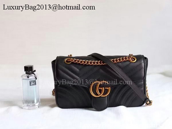 Gucci GG Marmont Matelasse Shoulder Bag 443497 Black Gucci GG Marmont Matelasse Shoulder Bag 443497 Black