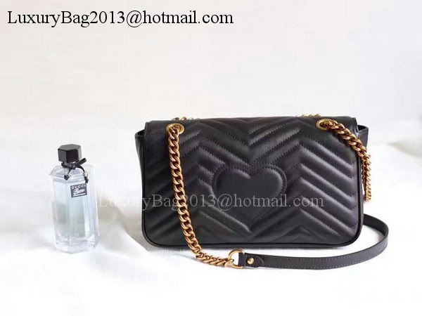 Gucci GG Marmont Matelasse Shoulder Bag 443497 Black Gucci GG Marmont Matelasse Shoulder Bag 443497 Black
