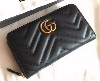 Gucci GG Marmont Zip Around Wallet 443123 Black Gucci GG Marmont Zip Around Wallet 443123 Black