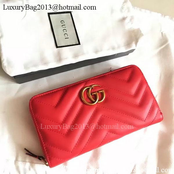 Gucci GG Marmont Zip Around Wallet 443123 Red Gucci GG Marmont Zip Around Wallet 443123 Red