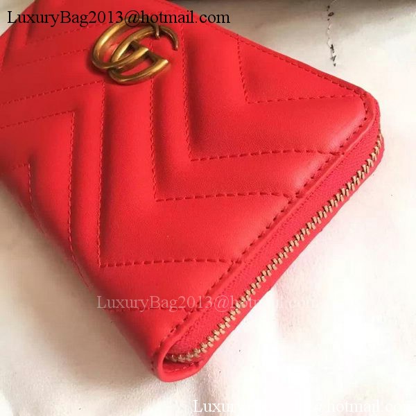 Gucci GG Marmont Zip Around Wallet 443123 Red Gucci GG Marmont Zip Around Wallet 443123 Red