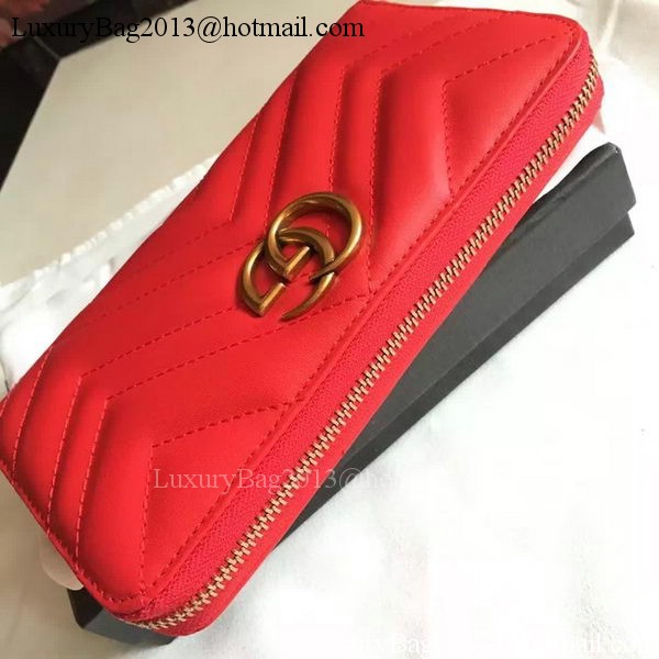 Gucci GG Marmont Zip Around Wallet 443123 Red Gucci GG Marmont Zip Around Wallet 443123 Red