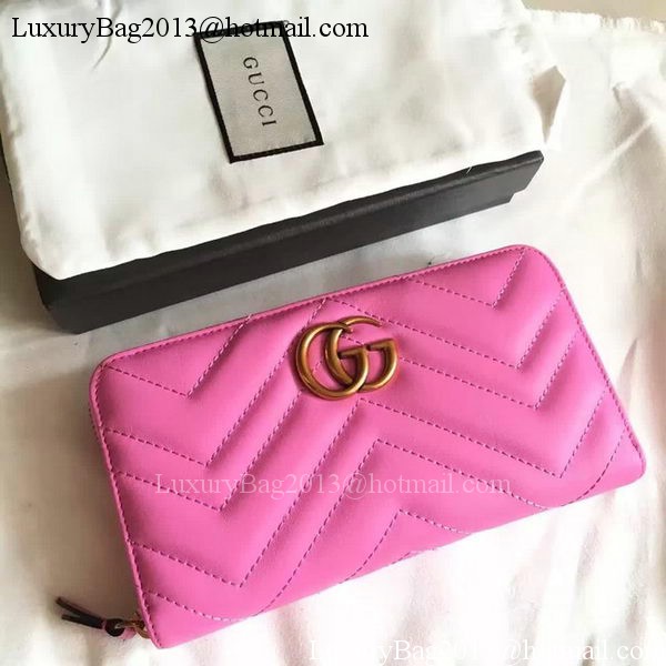 Gucci GG Marmont Zip Around Wallet 443123 Rose Gucci GG Marmont Zip Around Wallet 443123 Rose