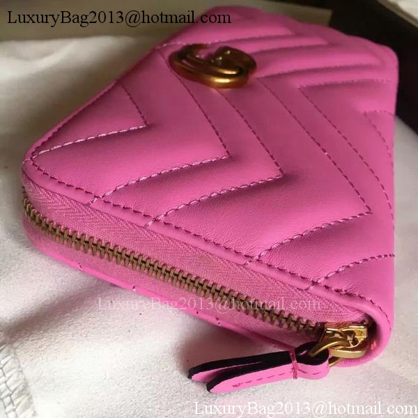 Gucci GG Marmont Zip Around Wallet 443123 Rose Gucci GG Marmont Zip Around Wallet 443123 Rose