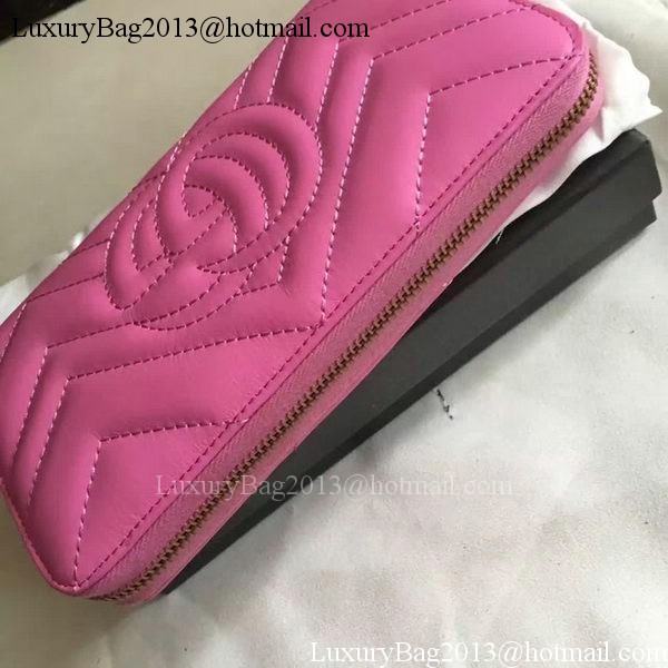 Gucci GG Marmont Zip Around Wallet 443123 Rose Gucci GG Marmont Zip Around Wallet 443123 Rose