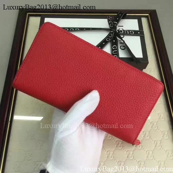 Gucci Leather Zip Around Wallet 456117 Red Gucci Leather Zip Around Wallet 456117 Red