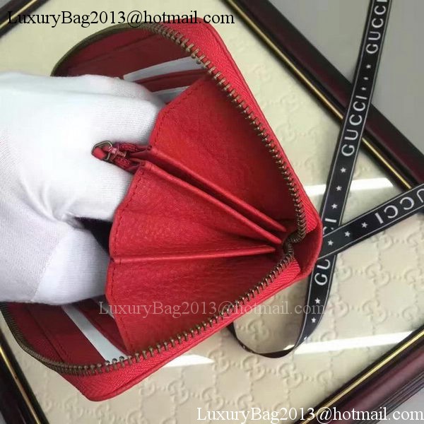 Gucci Leather Zip Around Wallet 456117 Red Gucci Leather Zip Around Wallet 456117 Red