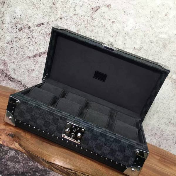 Louis Vuitton Damier Graphite Canvas Watches Box 40664 Black Louis Vuitton Damier Graphite Canvas Watches Box 40664 Black
